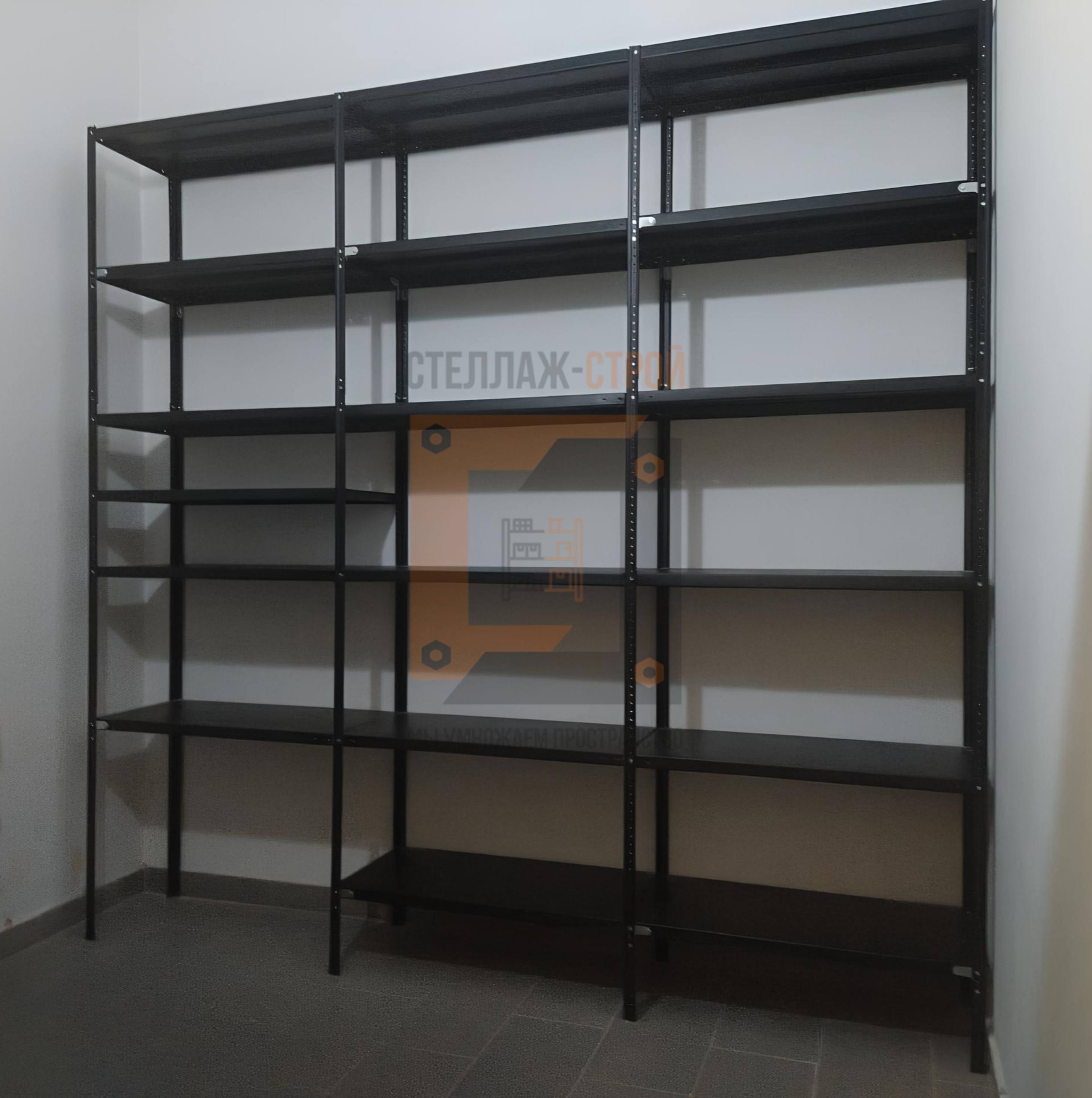 Сборно-разборная модель металлических стеллажей черного цвета - СТЧ
